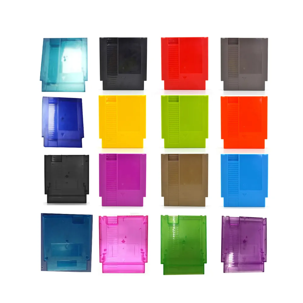 Custodia in plastica di ricambio per cartuccia di gioco all'ingrosso per NES 72pin custodia per carte da gioco con viti colore solido trasparente trasparente
