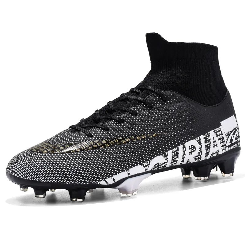 Safety Shoes Adult Professional FGTF Soccer Shoes Non-Slip Long Spike Football Boots Young Kids High Ankle Cleats Grass Soccer Sneakers 230518