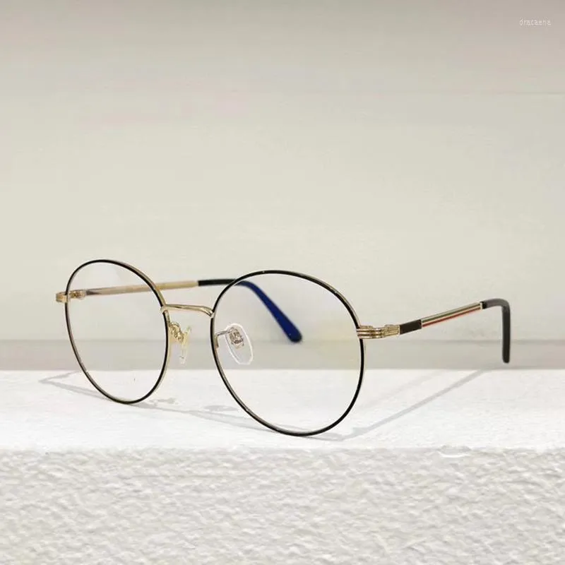 サングラスフレーム最高品質の眼鏡フレーム08399OK男性女性ブランドデザイナーラウンドリリースミオピア処方アイウェアとボックスオックロスDE