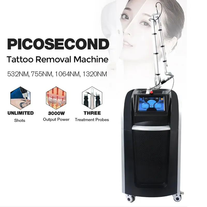 Picosecond Laser Korea 1064 532 Q Switch Nd Yag Laser Pico Second 3000W Tatuaż Maszyna