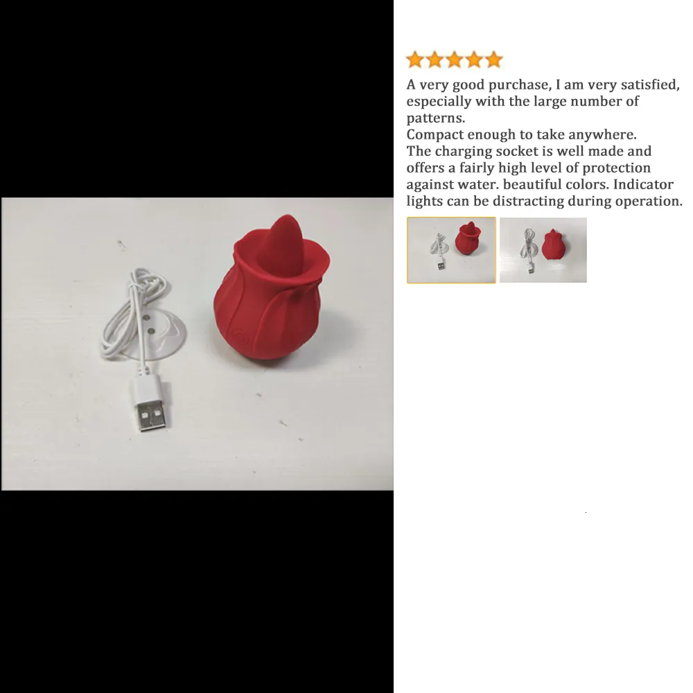 Rosenvibrator Mit Klitorissauger Und Zungenmasturbator_voghion.com