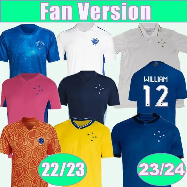 22/23/24 Cruzeiro Esporte Clube Domicile maillots de football outubro rosa version 2023 GIOVANNI EDU BRUNO JOSE ADRIANO maillot de football rétro camisa Kits ensembles de chaussettes