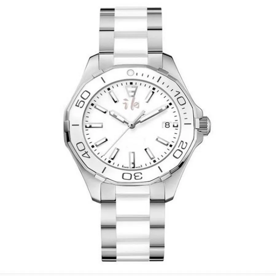 Top quality man woman model 38mm classic watches quartz wristwatch ceramic and steel bracelet t0102722