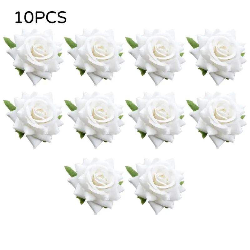 Decoratieve bloemen kransen 10 stks rozenbloemhoofd Handgemaakte kunstmatige diy nep bruiloft achtergrond rekwisieten decor feestje huizendecoratie