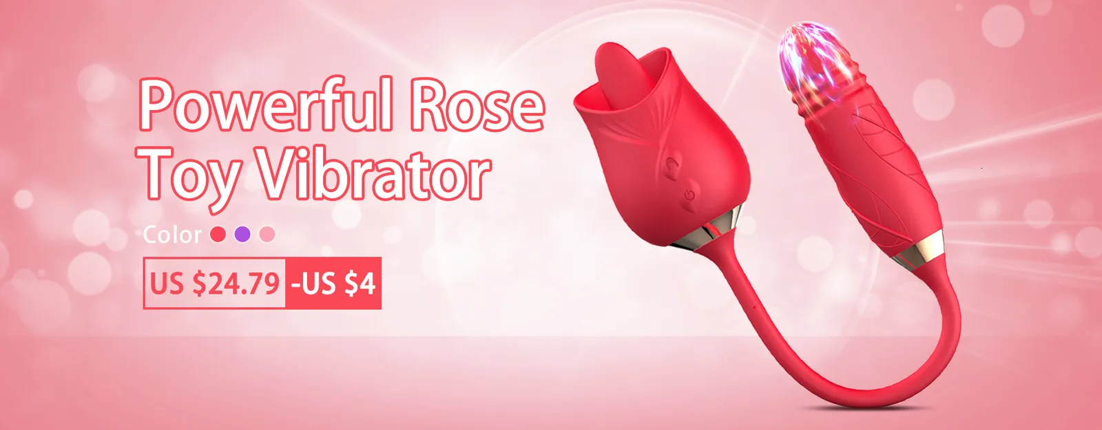 Rosenvibrator Mit Klitorissauger Und Zungenmasturbator_voghion.com