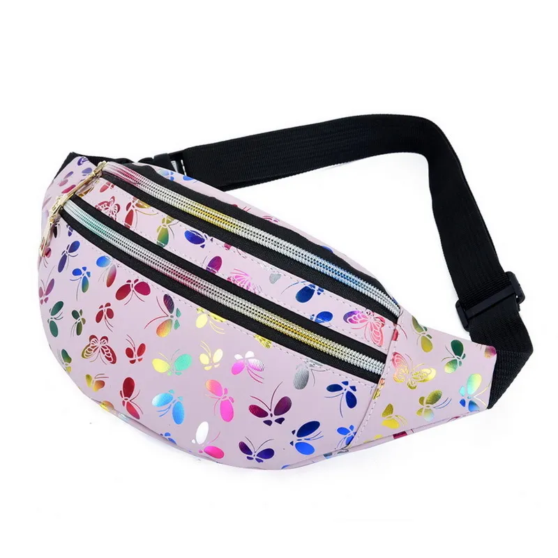 2021 Printed Waist Bag Women Fanny Pack Colorful Girls Bum Bag Travel Kids Cartoon Belt