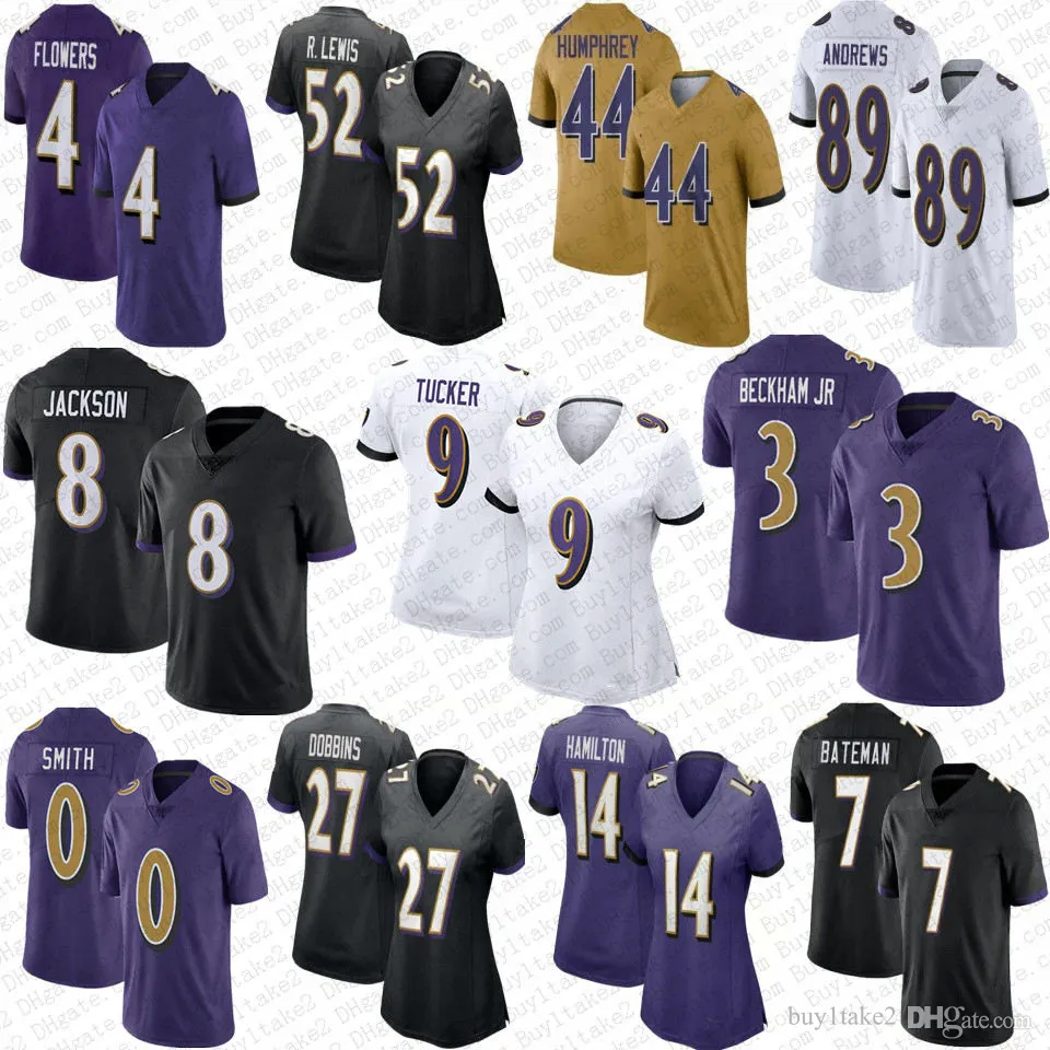 8 Lamar Jackson Zay Flowers Justin Tucker Football Mark Andrews Ray Lewis Roquan Smith Diego Fagot Odell Beckham Jr Jersey JK Dobbins Kyle Hamilton Marlon Humphrey