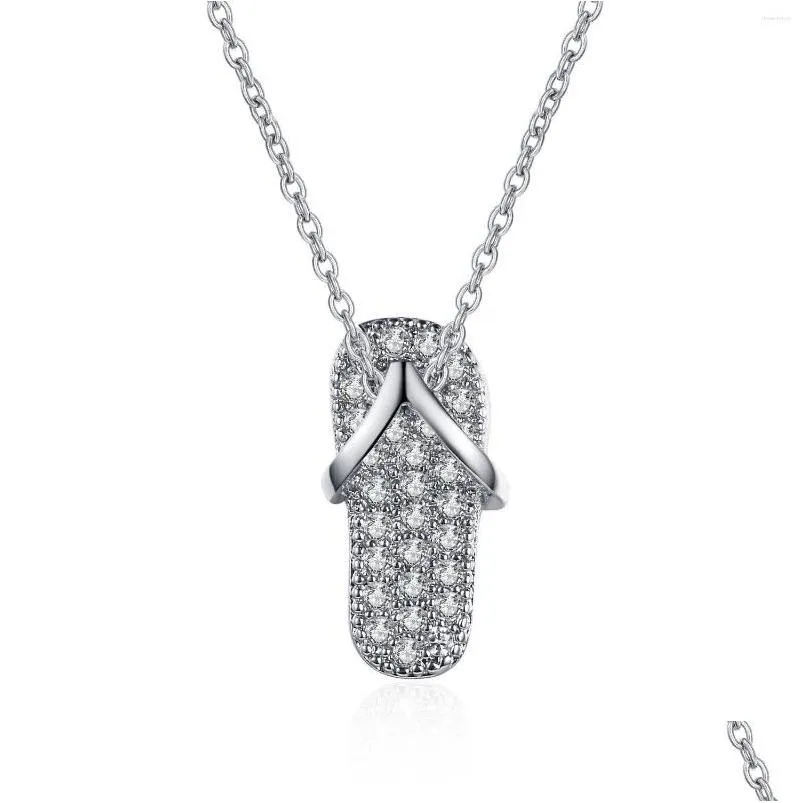 Pendant Necklaces Z Versaille Women Flip Flops Minimalist Gift For Girl Hip Hop Jewelry Drop Delivery Pendants Dhlxw