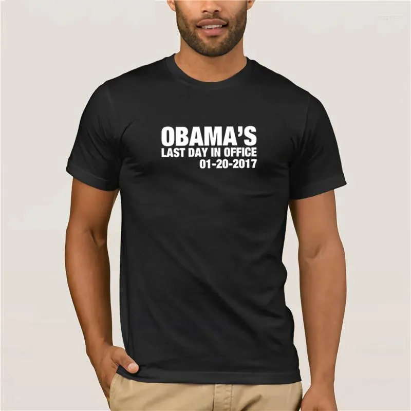 Camisetas masculinas 2023 FashionPrint de Summer Print Obama o último dia em camiseta de escritório para homens equipados com novidades e mulheres