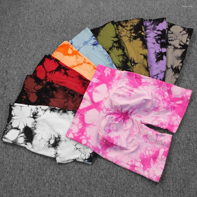 Active Shorts Seamless Tie Dye Push Up Yoga For Women High Waist Summer  Fitness Workout Running Cycling Sports Gym Mujer
