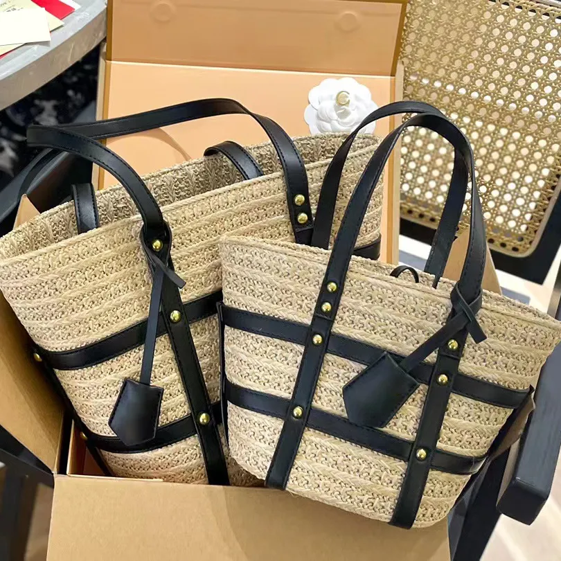 sac main de luxe Rive Gauche panier fourre tout Sac de plage Pochette en tissage pour homme pour femme Sac shopper en lin Grand designer de voyage