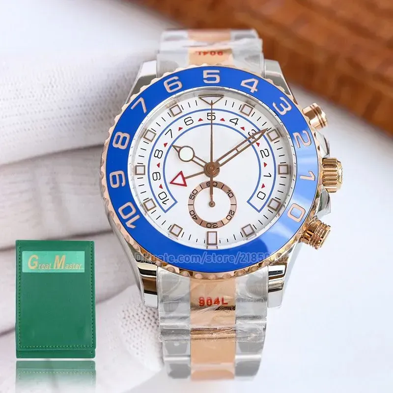 2023 Reloj de oro para hombre pulsera vintage waite dial a prueba de agua relojes de diseño YachtMaster relojes de hombre reloj de pulsera mecánico deporte buceo pulsera de ostras