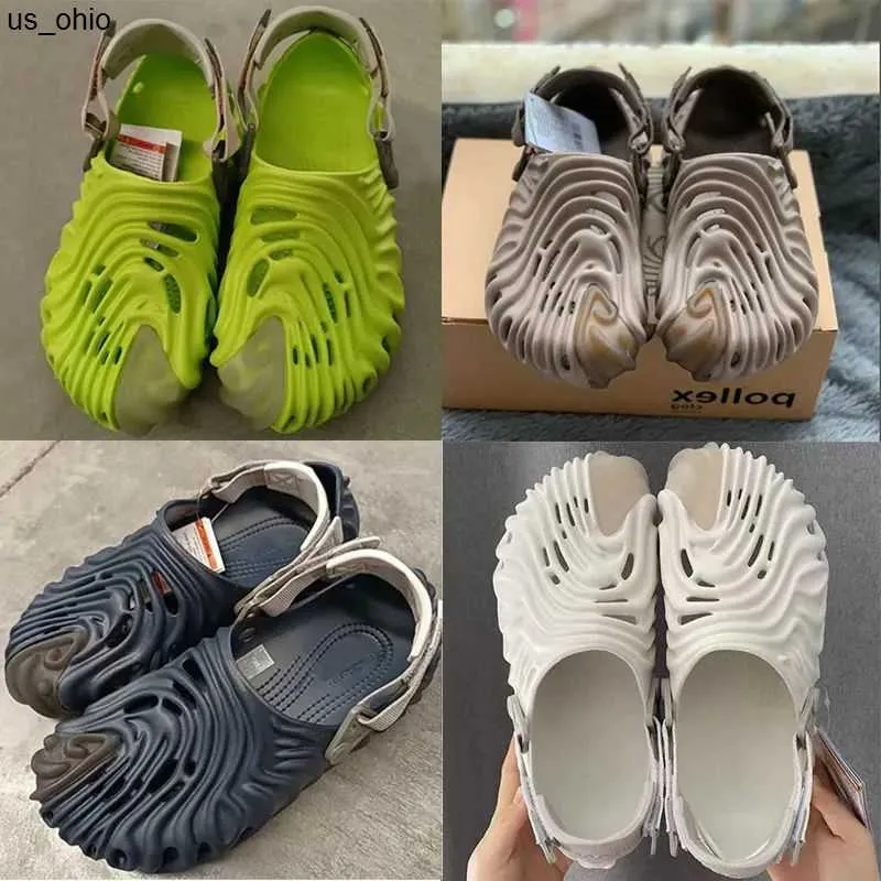 Saleh Bembury x Eva PLEX Clog Männer Frau Sandalen Gleitschuhe Ararat Gummi Gummi Braune Flachrutsche Slipper Herren Hakenschleife mit Box J230520 s