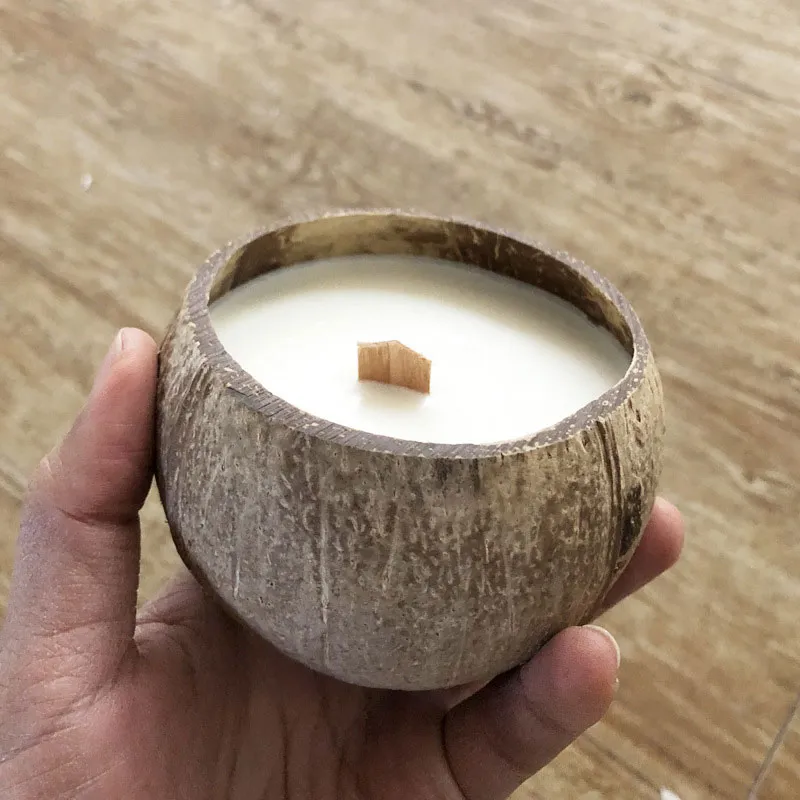Hemma heminredning ljus kokosnötskal skål doft kokosnötskal kreativ ljus cup