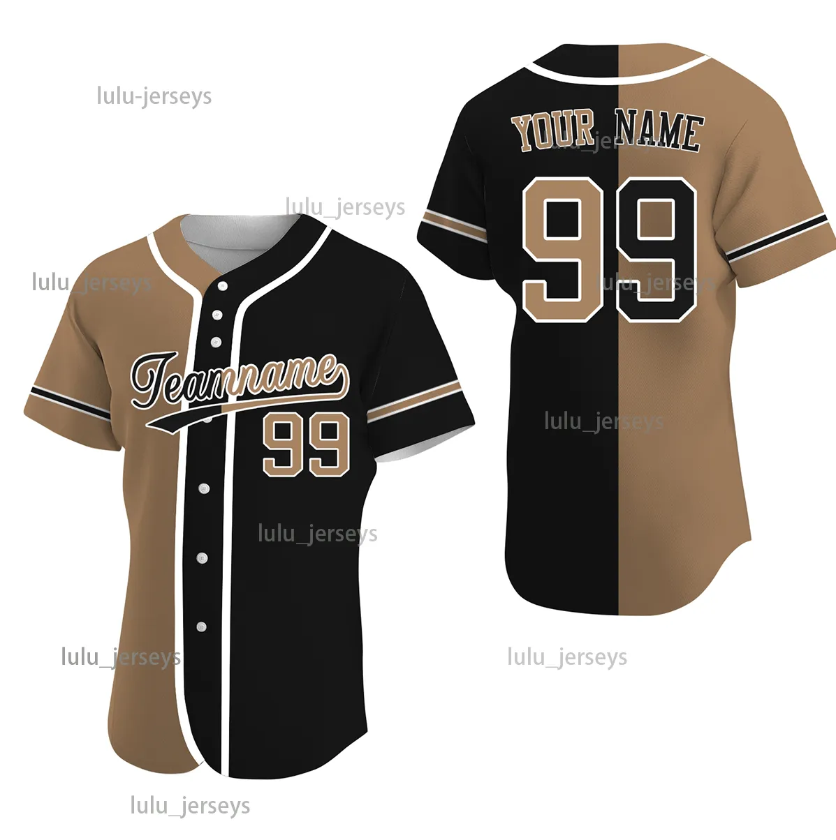 New Custom Baseball Jerseys Split color jersey Uniform Fashion Printed Customized Baseball Sports Uniform