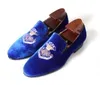 blue velvet loafers mens