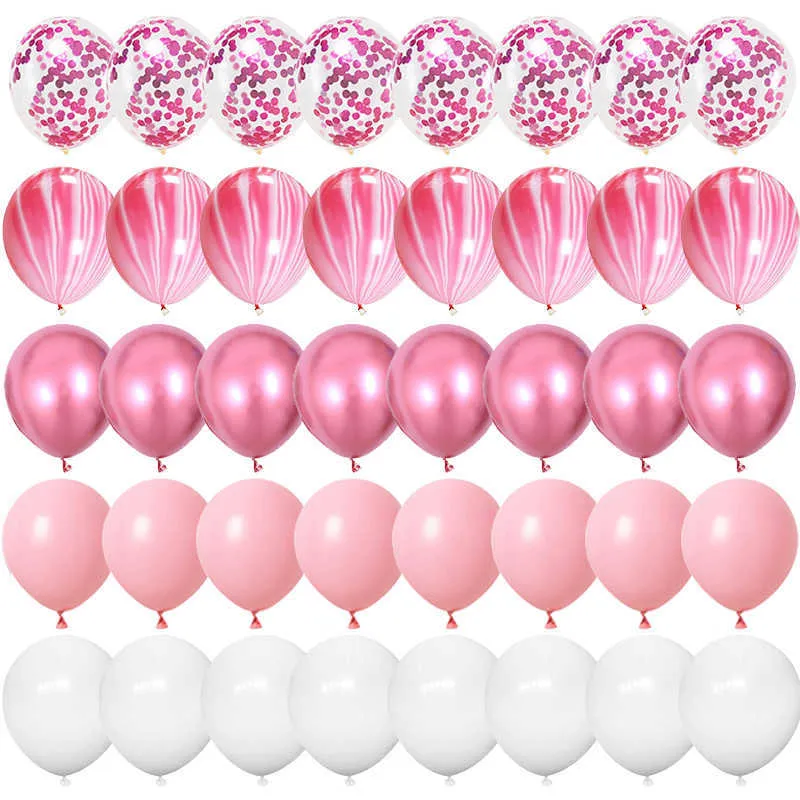 Decoratie 40 stuks Rose Gold Confetti Ballonnen Gelukkige Verjaardag Decoraties Kinderen Volwassen Jongen Meisje Baby Douche Bruiloft Benodigdheden