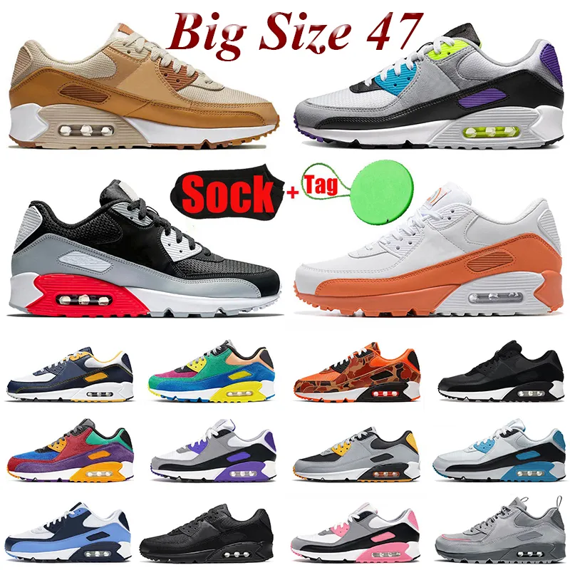 Nike Air Max Airmax 90 Donna Uomo Scarpe da corsa Anni '90 Solar Flare Rosa Marrone Camoscio Grigio Arancione Triplo Bianco Nero Off  Sneakers sportive Taglia 46