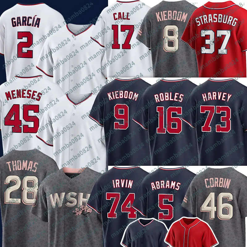 Luis Garcia National Baseball Jerseys Nationals Joey Meneses Lane Thomas Alex Call Carter Kieboom Stephen Strasburg Jeimer Candelario Victor Robles