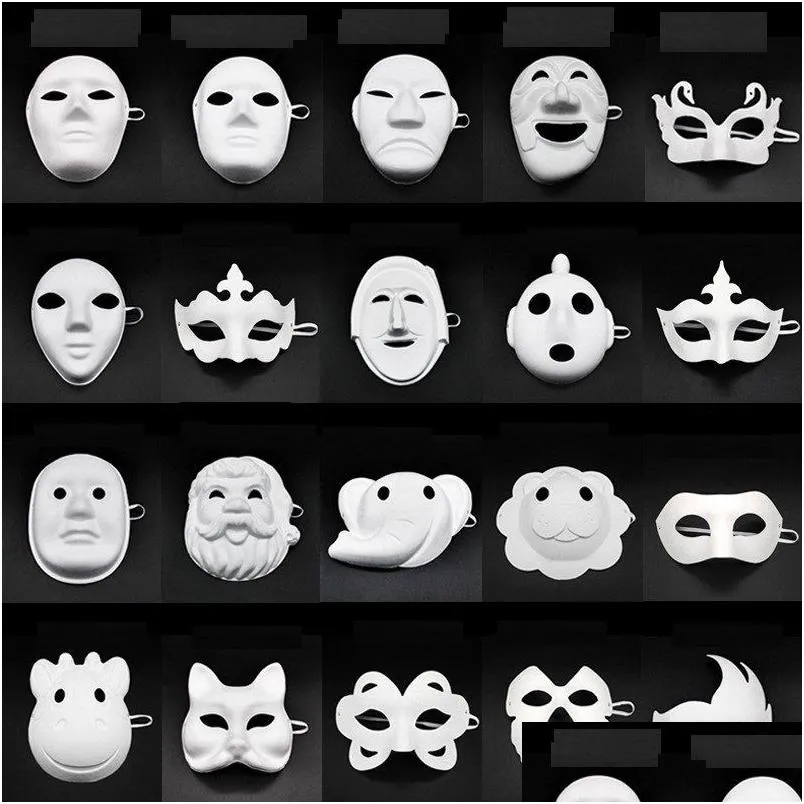 Party masker papper diy mask vit målning halloween chirstmas barn kreativa Garten Drop Delivery Home Garden Festive Supplies DH9FO