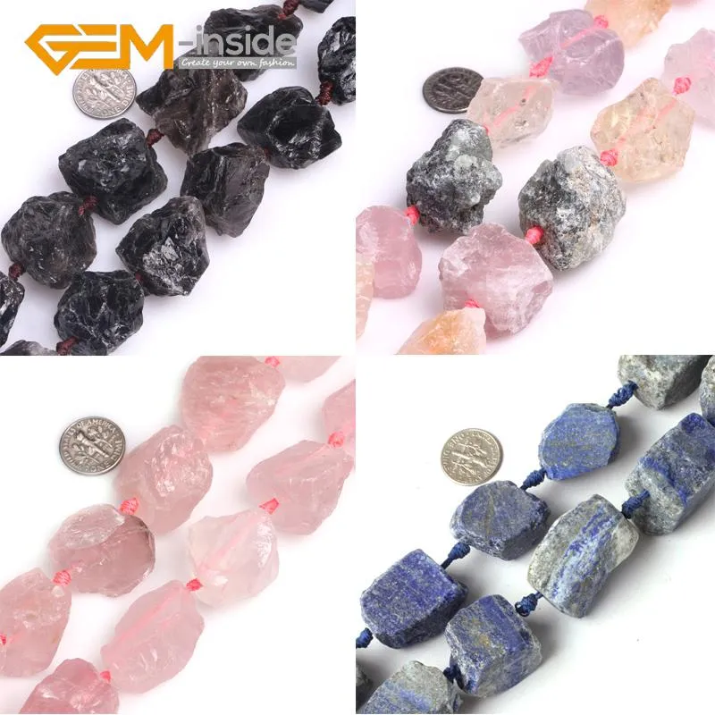 Crystal Natural 2030x2232mm Large Beads Freeform Crude Mixed Smoky White Rose Citrines Quartzs Beads For Jewelry Making Strand 15 inch