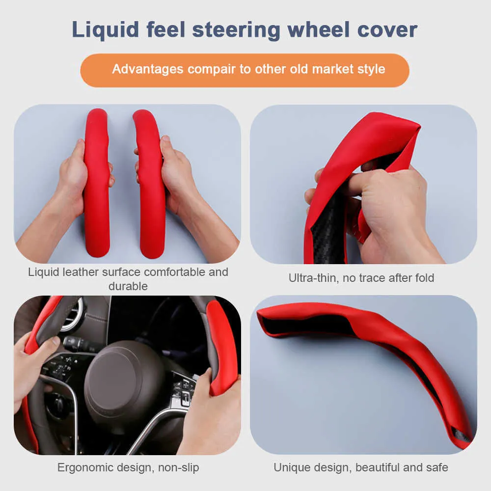 Car 2023 Upgrade Car Steering Wheel Cover Non-slip Carbon Fiber for Tesla Model 3 y Steering Wheel Booster Accessories for Vehicles