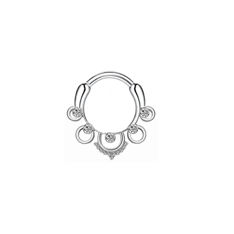 Nose Rings Studs Hoops for Women Medical Stainless Steel Piercing Body Jewlery Wholesale 2023 New Silver Color Zircon Waterdrop