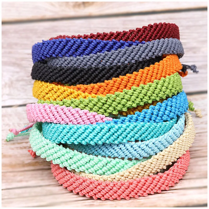 Bracelets tissés bohèmes couleur bonbon Bracelet d'amitié accessoires de mode de plage pour femmes