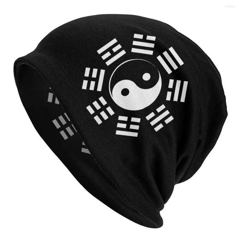 ベレットYin Yang Ching Martial Arts Chinese Bonnet Hats Knit Hat Fashion Ski Skullies Beanies Tai Chi Unisex Warm Dual-Use Cap