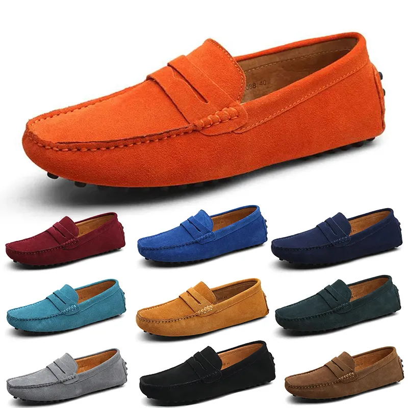 2023 homens sapatos casuais preto azul laranja cinza verde marrom slip-on tênis tamanho 40-45 color9