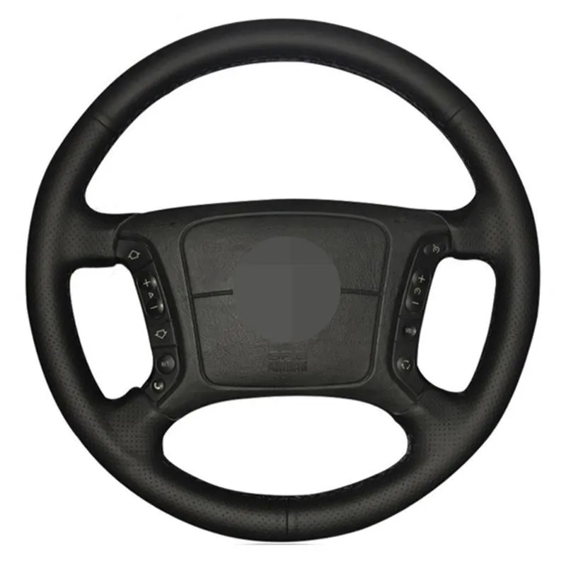 Coprivolante Copriauto nero Pelle artificiale cucita a mano fai-da-te per E46 318i 325i E39 E53 X5CoprivolanteSteering