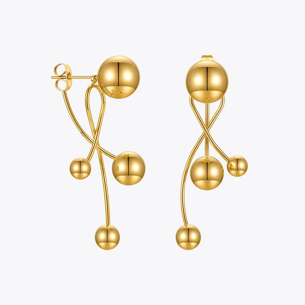 Knot ENFASHION Removable Balls Plant Earrings For Women Gold Color Drop Earring Stainless Steel Fashion Jewelry Pendientes E211255