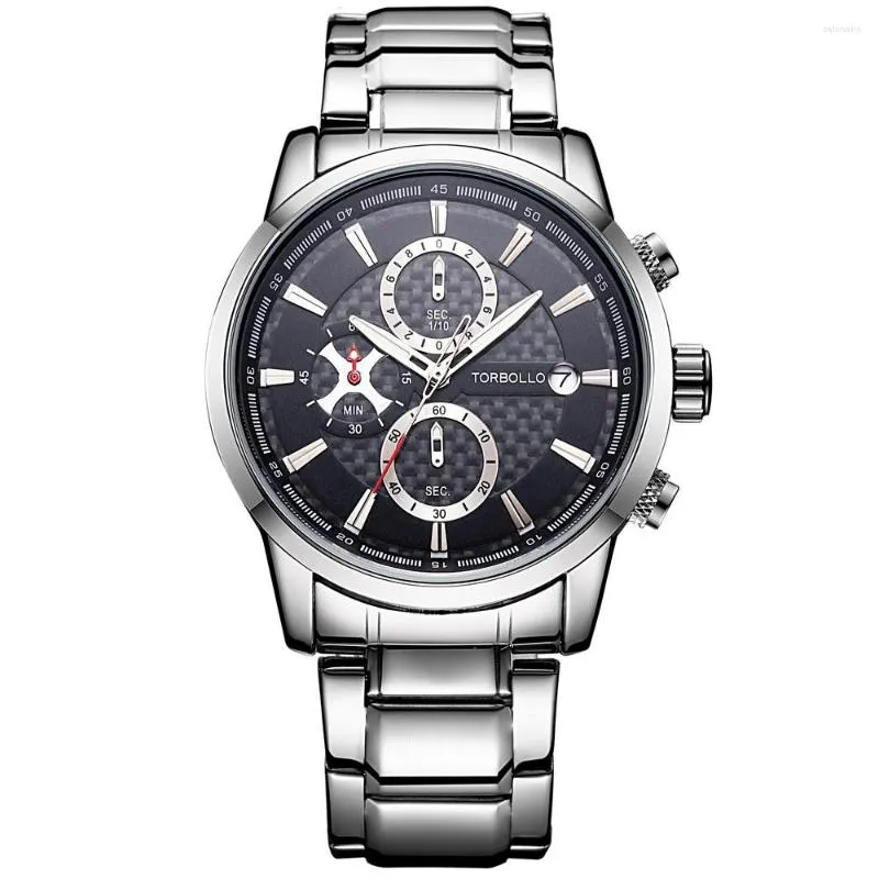 Wristwatches TORBOLLO Men Watches Chronograph Sports Rose Gold