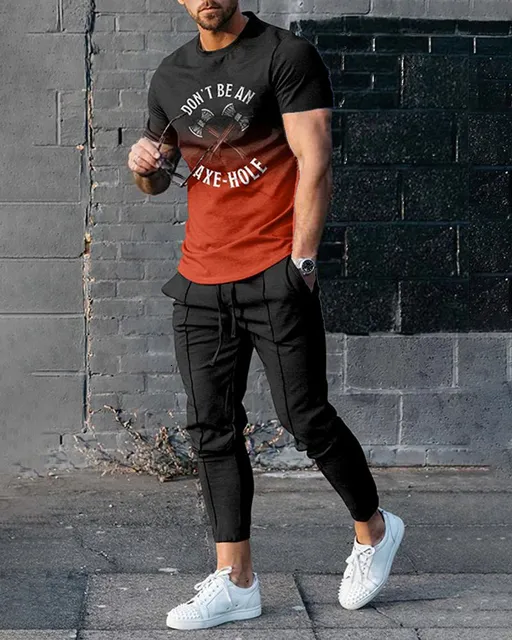 DHgate.com:3D Printed Short Sleeve Mens Tracksuit Set