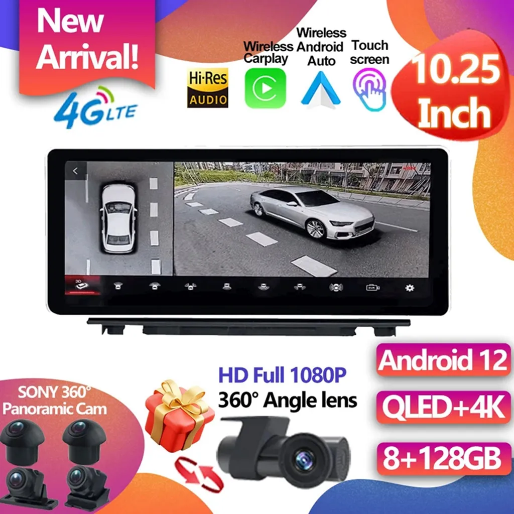 Voor Audi Q3 8 Core Android 12 Systeem Auto Multimedia Stereo Google WiFi 4G SIM 8+128GB RAM IPS TUNDSCRAIN GPS NAVI CarPlay-4