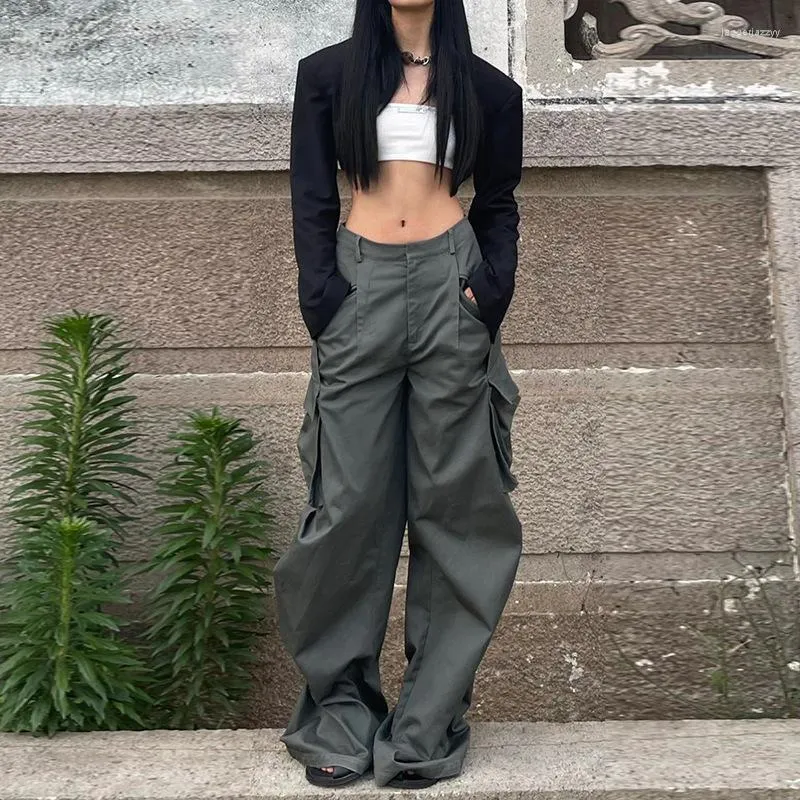 Pantalones cargo mujer verde militar sale