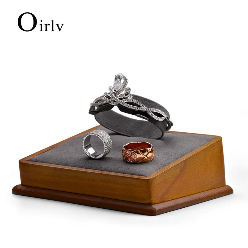 Boîtes Oirlv 2021 nouvellement en bois bracelet présentoir microfibre bijoux organisateur rack armoire accessoire pour femmes et hommes