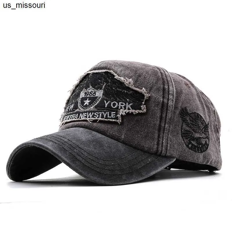 Cotton Snapback Denim Cap For Men With Eagle Embroidery For Men
