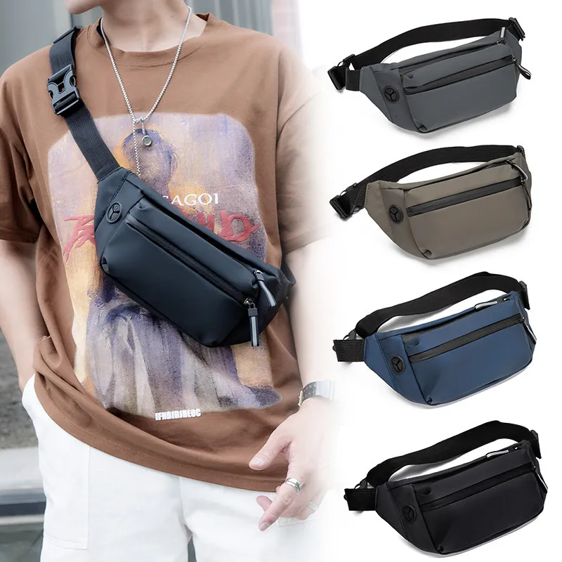 Taille Sacs Hommes Fanny Pack Adolescent Sports de Plein Air Courir Cyclisme Taille Sac Pack Mâle Mode Épaule Ceinture Sac Voyage Téléphone Poche Sacs 230519