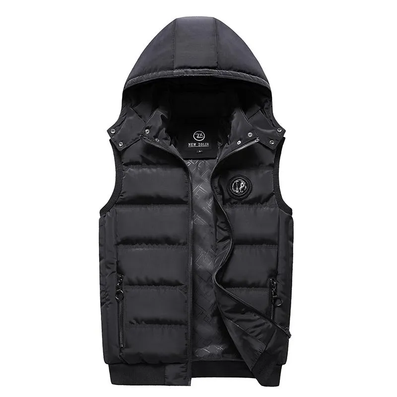 Gilet da uomo Gilet da uomo Autunno Inverno Giacca senza maniche Gilet casual Cappello con cappuccio staccabile 2023 Esterno Homme