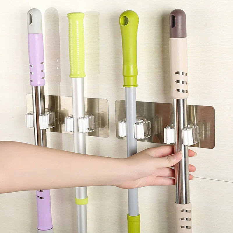 Storage Holders Racks Wall Mop Holder Hook Bathroom Kitchen Organizer Broom Hanger Rack Mounted Accessory Hanging Rails Cleaning Tools Supply 230520 From 9 25 DHgate