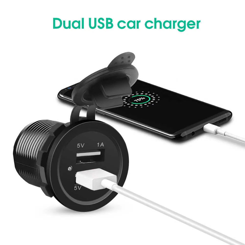 Chargeur de voiture double Usb 5v 3.1a 12v, avec panneau Led, adaptateur d'alimentation étanche, prise de courant pour véhicule, bateau, camion, moto