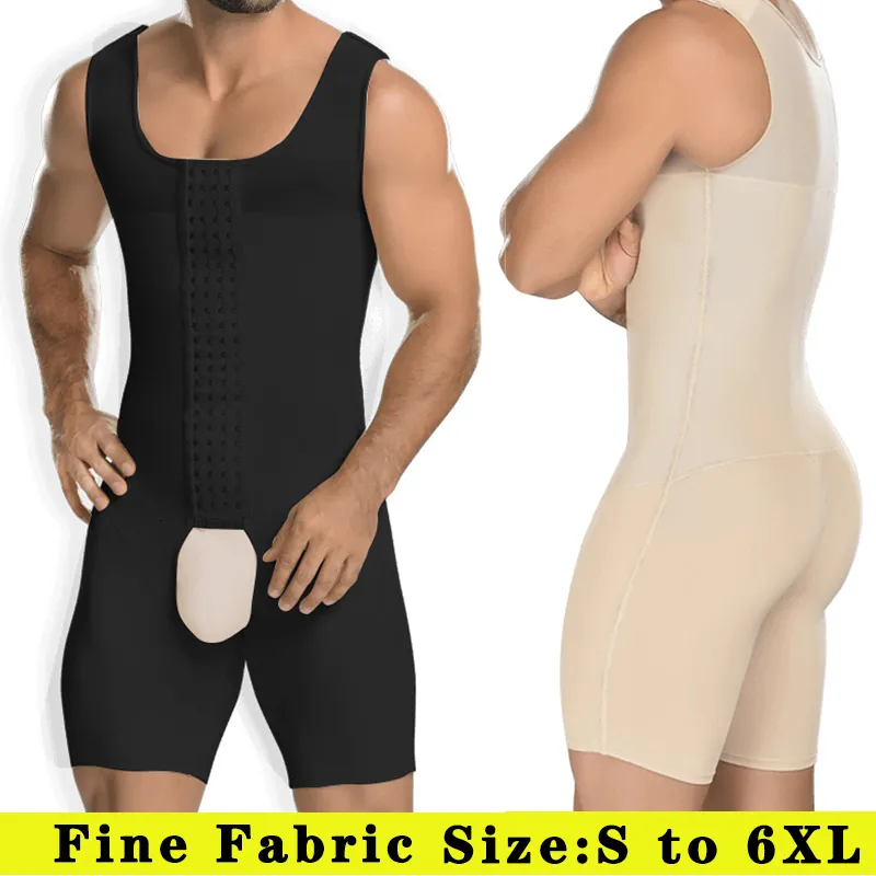 Men's Body Shapers Men's Body Shaper Bodysuit Abdomenal Fat Shapewear Tummy Control Chest Binder Breasted Compression Slimming Waist 230519