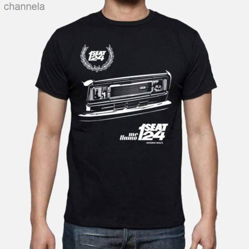 T-shirt da uomo Vintage Classic Spain Car S E A T Seat 124 FI Front Face T Shirt. Nuova maglietta da uomo casual a manica corta in cotone 100%.