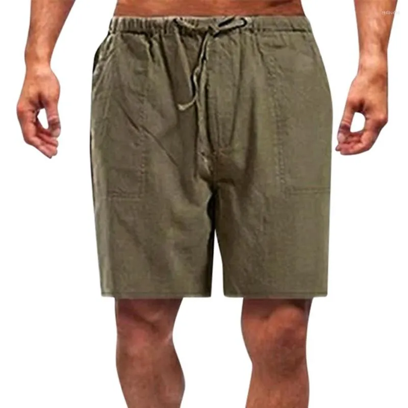 Shorts pour hommes 2023 hommes décontracté été mode Faux lin couleur unie pantalons courts mâle plage respirant lin