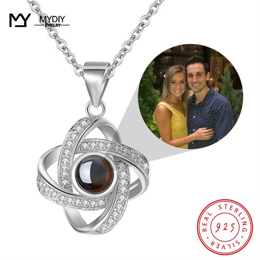 Colliers 2022 nouveau collier de Projection 925 argent personnalisé mémoire bijoux cadeau personnalisé fête des mères cadeau pendentif mémorial femmes cadeau