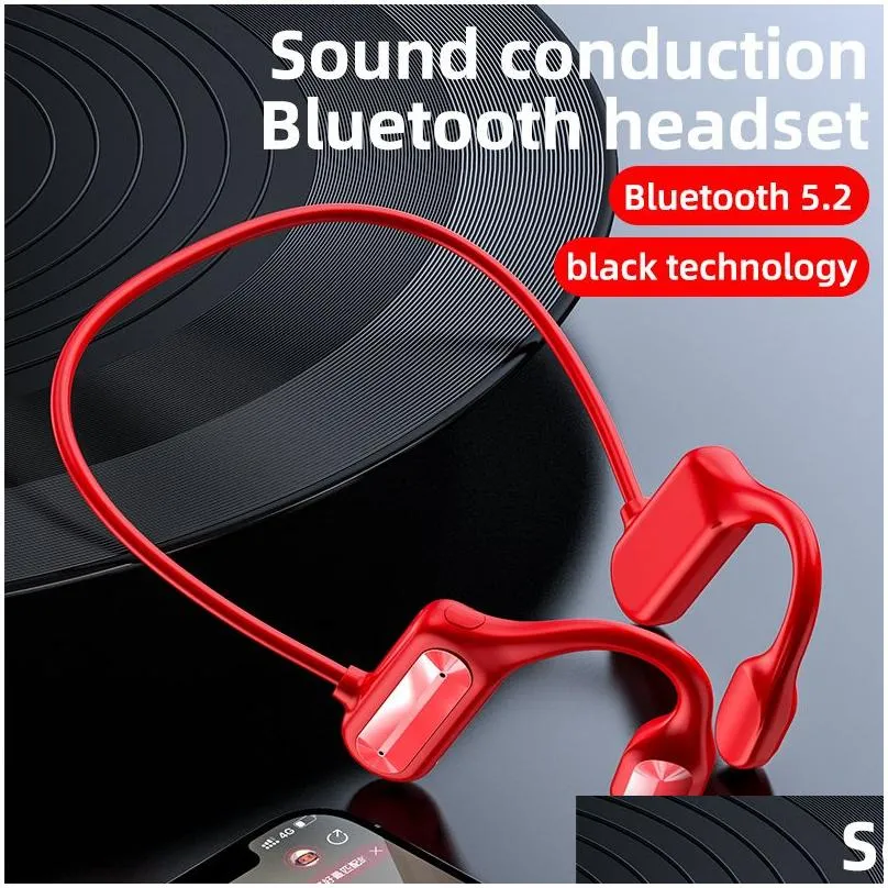 Hörlurar mobiltelefon hörlurar benledning koncept bluetooth headset trådlöst vattentäta sport hörlurar hög trohet stereo ljudörat