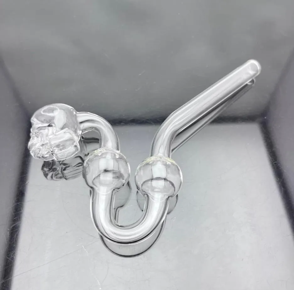 Glass Pipes Smoking Manufacture Hand-blown hookah Classic Transparent Double Bubble Skeleton Smoking Set