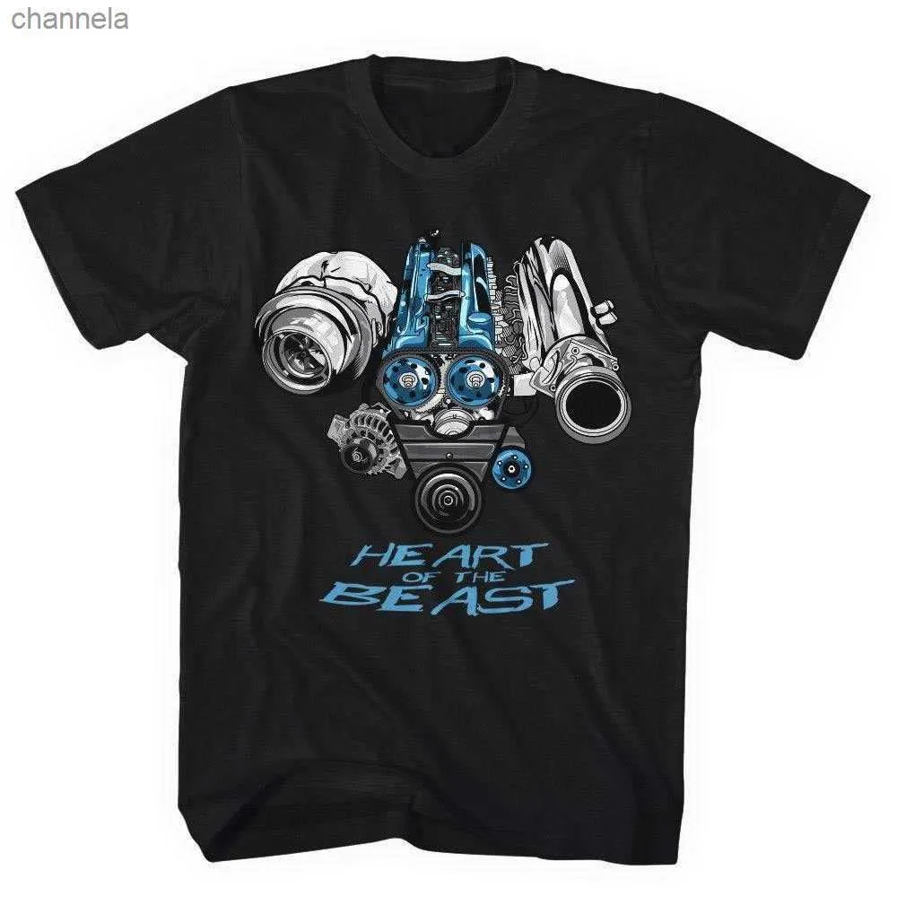 T-shirts masculina Japão Car 2JZ Motor Turbo Tuning JDM T-shirt. Algodão de verão de algodão curto-pescoço o-pescoço camiseta nova s-3xl