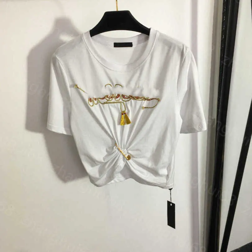 23SS Womens T-Shirt Womens Designer Tee Rece Mount Dound Cotton Pin Stain Lettern